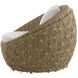 Florian Pearl and Tan Outdoor Swivel Lounge Chair
