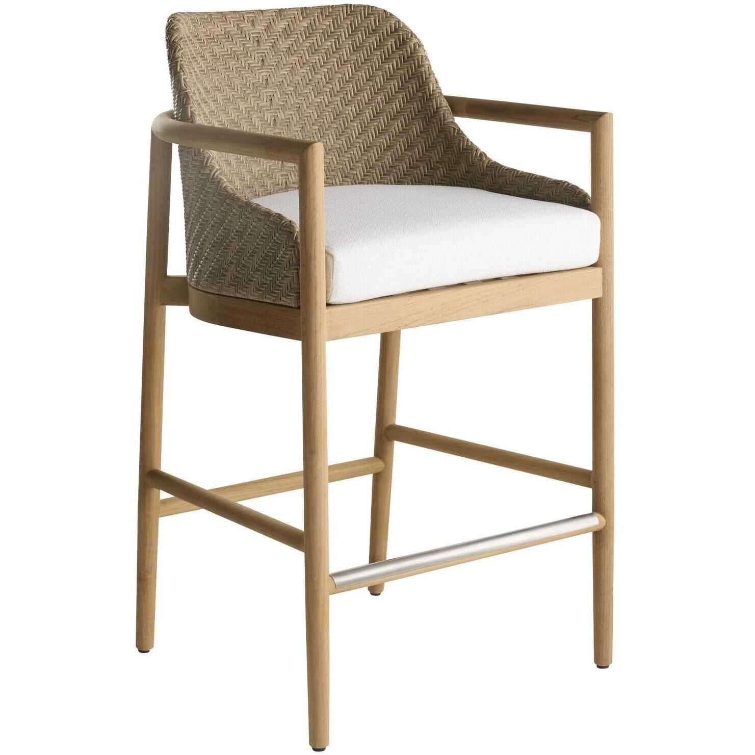 Chilton 42 inch Pearl and Dark Blonde with Natural Outdoor Bar Stool