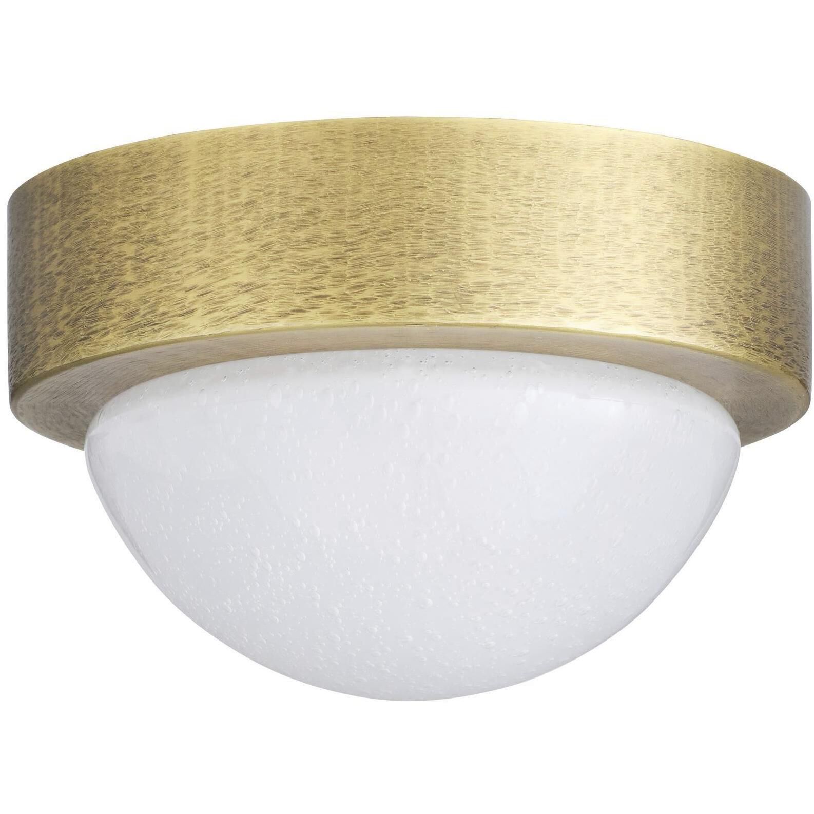 Lennon 1 Light 5.5 inch Antique Brass Flush Mount Ceiling Light