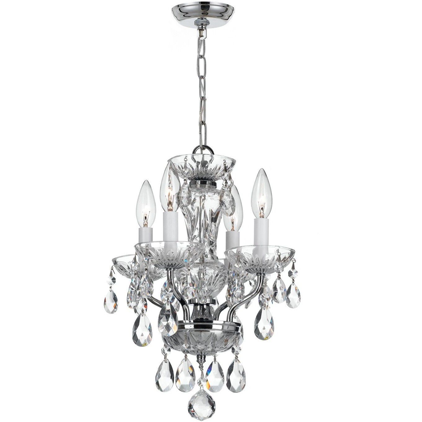 Welton 4 Light 11 inch Polished Chrome Mini Chandelier Ceiling Light in Clear Spectra