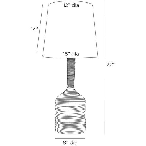 Fontana 32 inch 150.00 watt White and Antique Brass Lamp Portable Light
