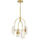 Roll 4 Light 20 inch Antique Brass and Ivory Chandelier Ceiling Light