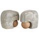 Melt 16 inch Gray and Natural Oak Wood Bookends, Set of 2