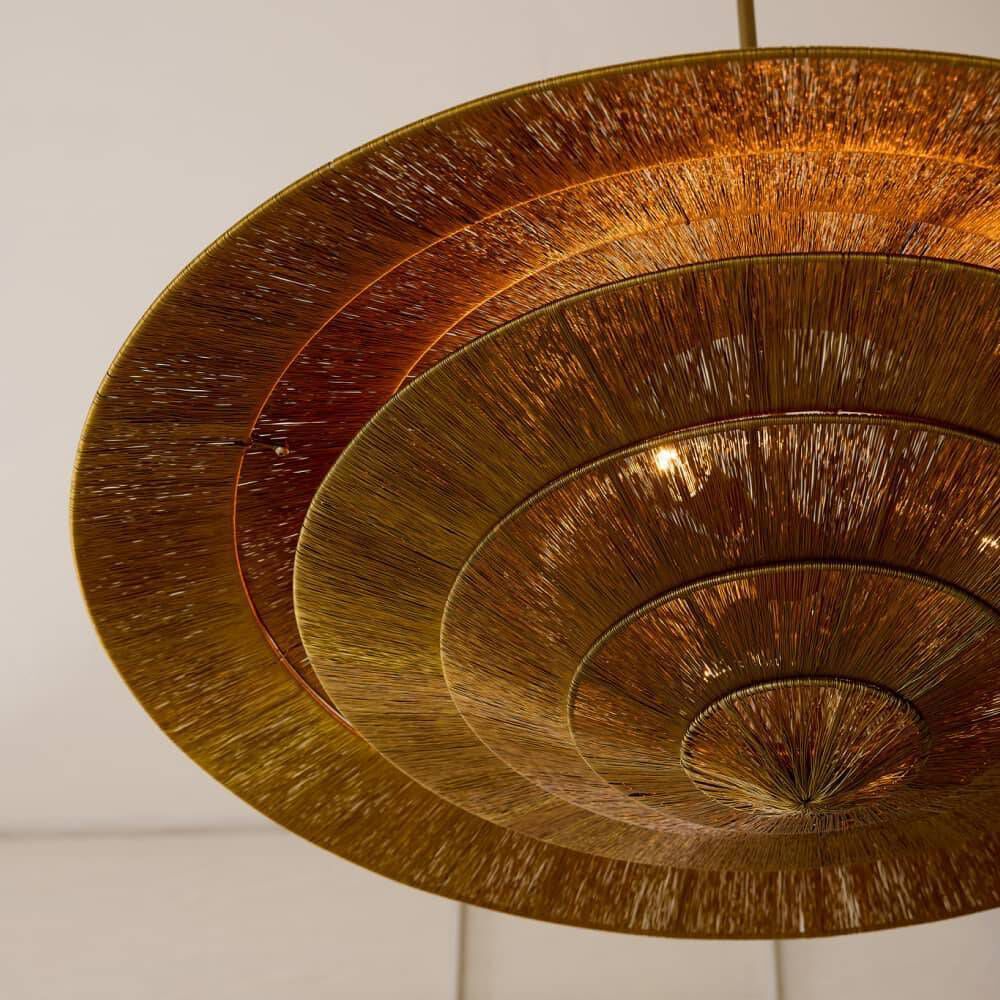 Lexa 3 Light 40 inch Vintage Brass Pendant Ceiling Light