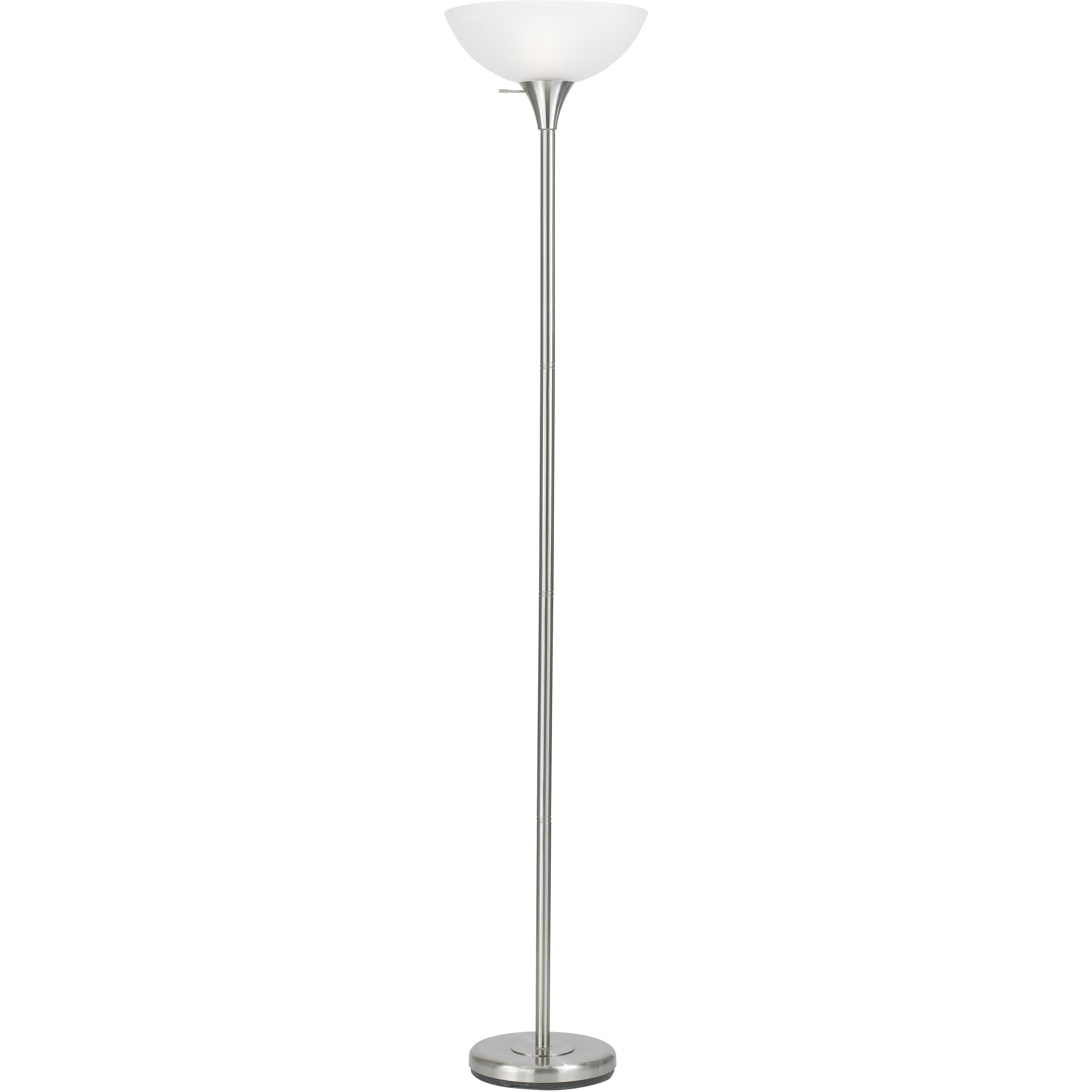 Signature 70 inch 150 watt Brushed Steel Torchiere Portable Light