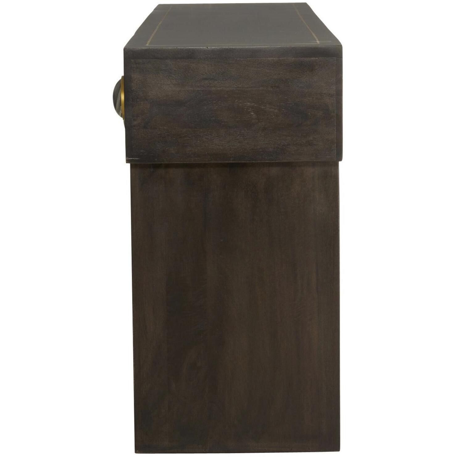 Cairo 62 X 17 inch Umber and Bengal with Antique Brass Console Table