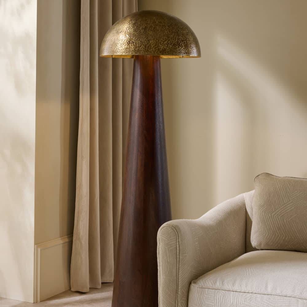 Hoffman 63 inch 60.00 watt Umber Mango Wood Floor Lamp Portable Light
