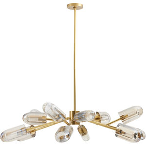 Javier 12 Light 44 inch Champagne and Antique Brass Chandelier Ceiling Light