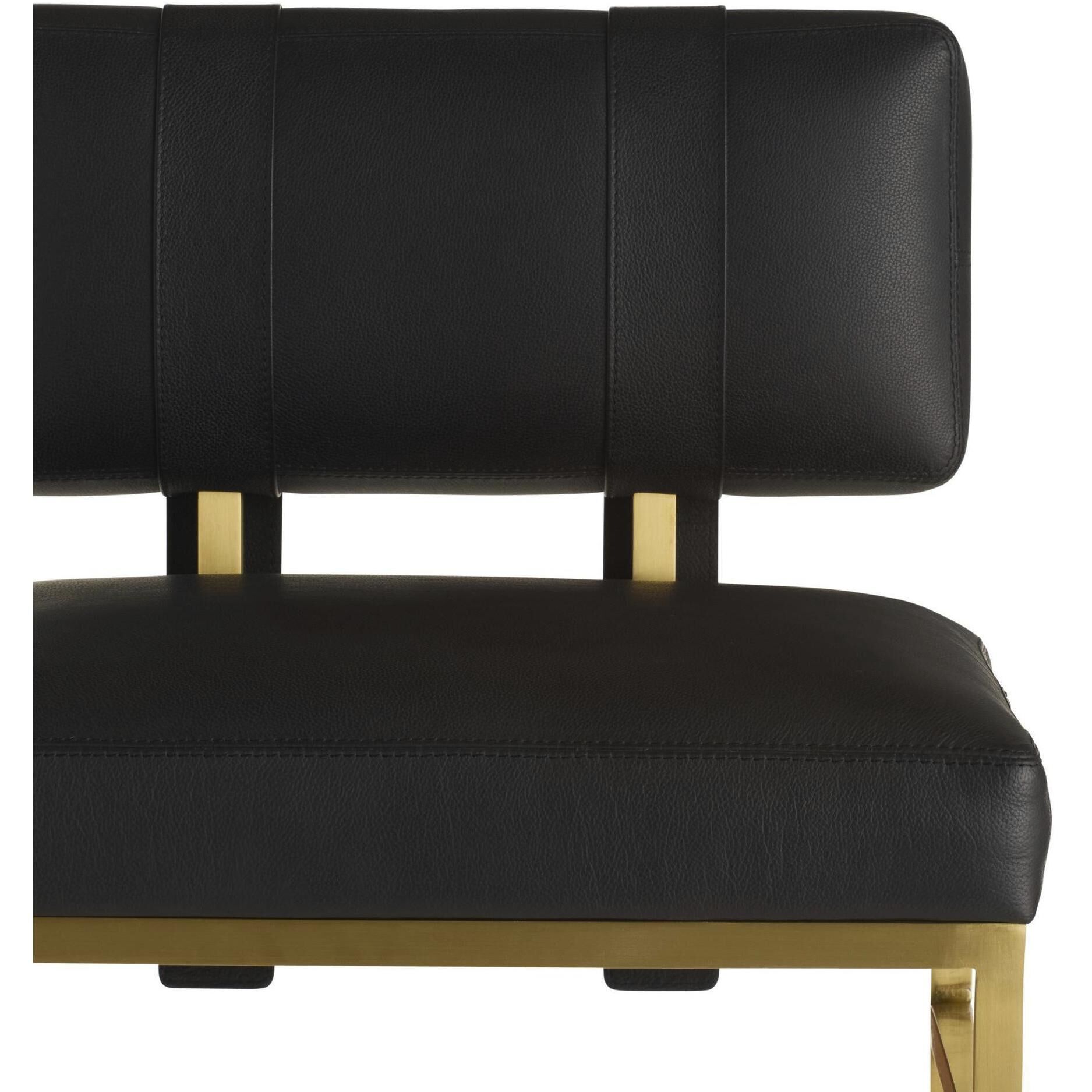 Laney 41 inch Black and Antique Brass Bar Stool