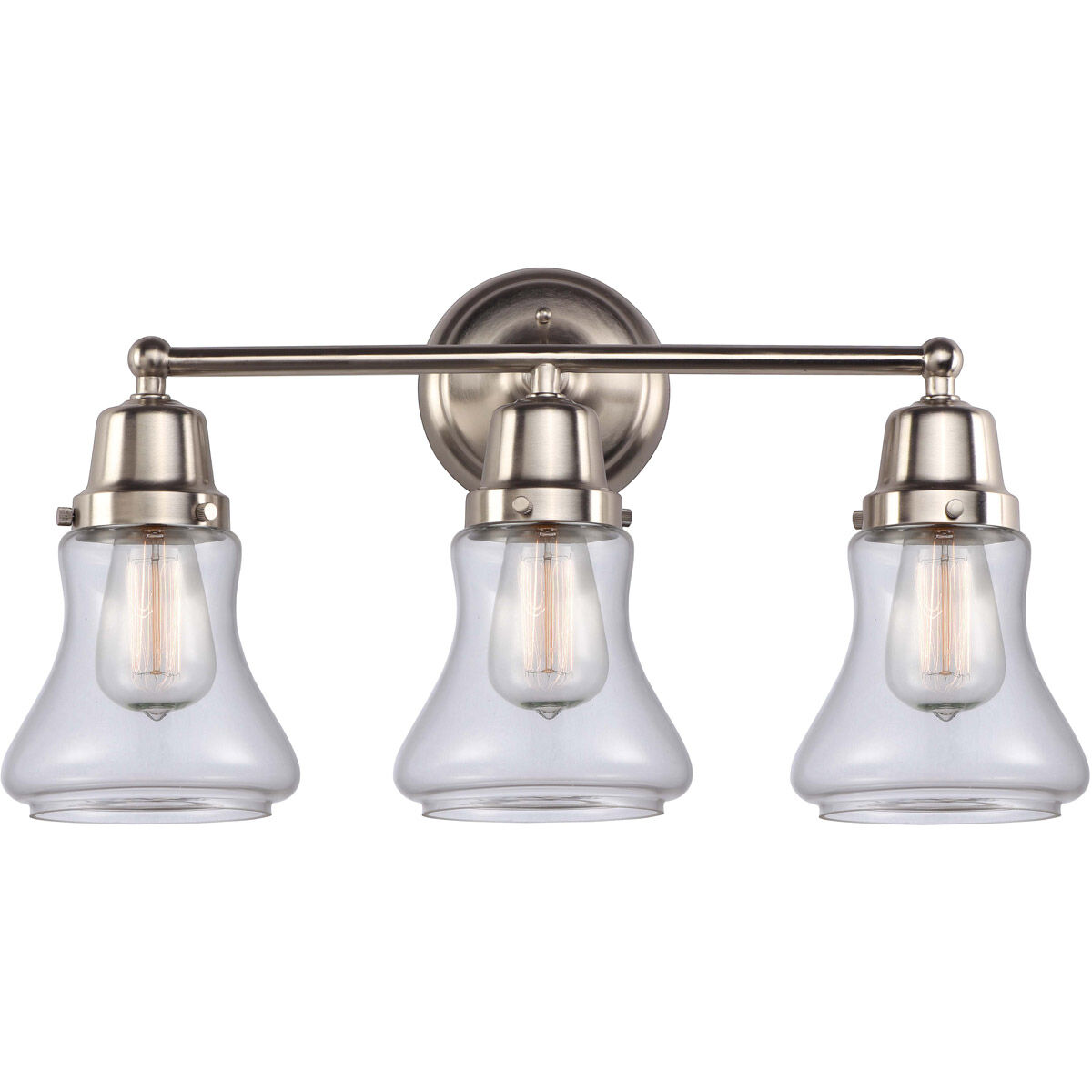 Aditi Bellmont 3 Light 22 inch Brushed Satin Nickel Bath Vanity Light Wall Light, Aditi