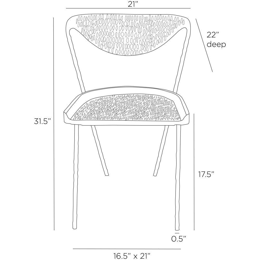 Fletcher Ebony and Blackened Iron Dining Chair