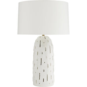 Grotto 30 inch 150.00 watt White Stained Crackle Table Lamp Portable Light