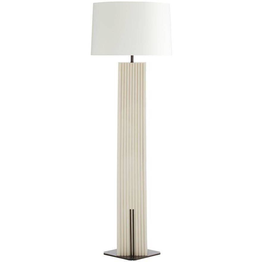 Fortunata 61 inch 150.00 watt Ivory and Heritage Brass Floor Lamp Portable Light