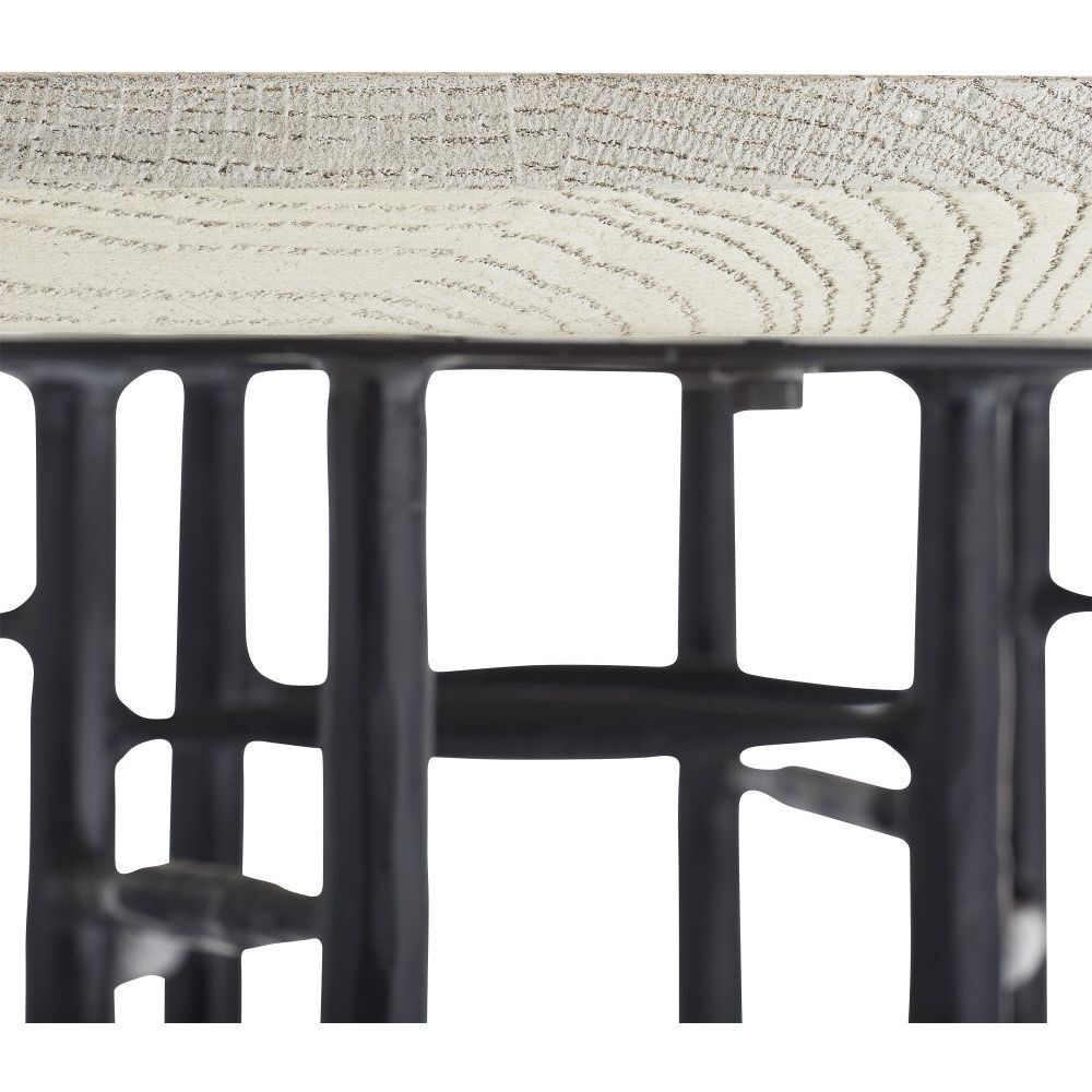 Enito 48 inch Smoke Oak Wood and Blackened Iron Entry Table