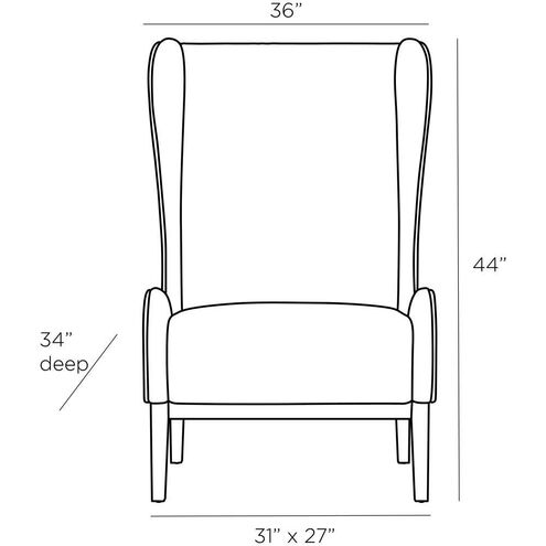 Pierce 44 inch Stone Wing Chair
