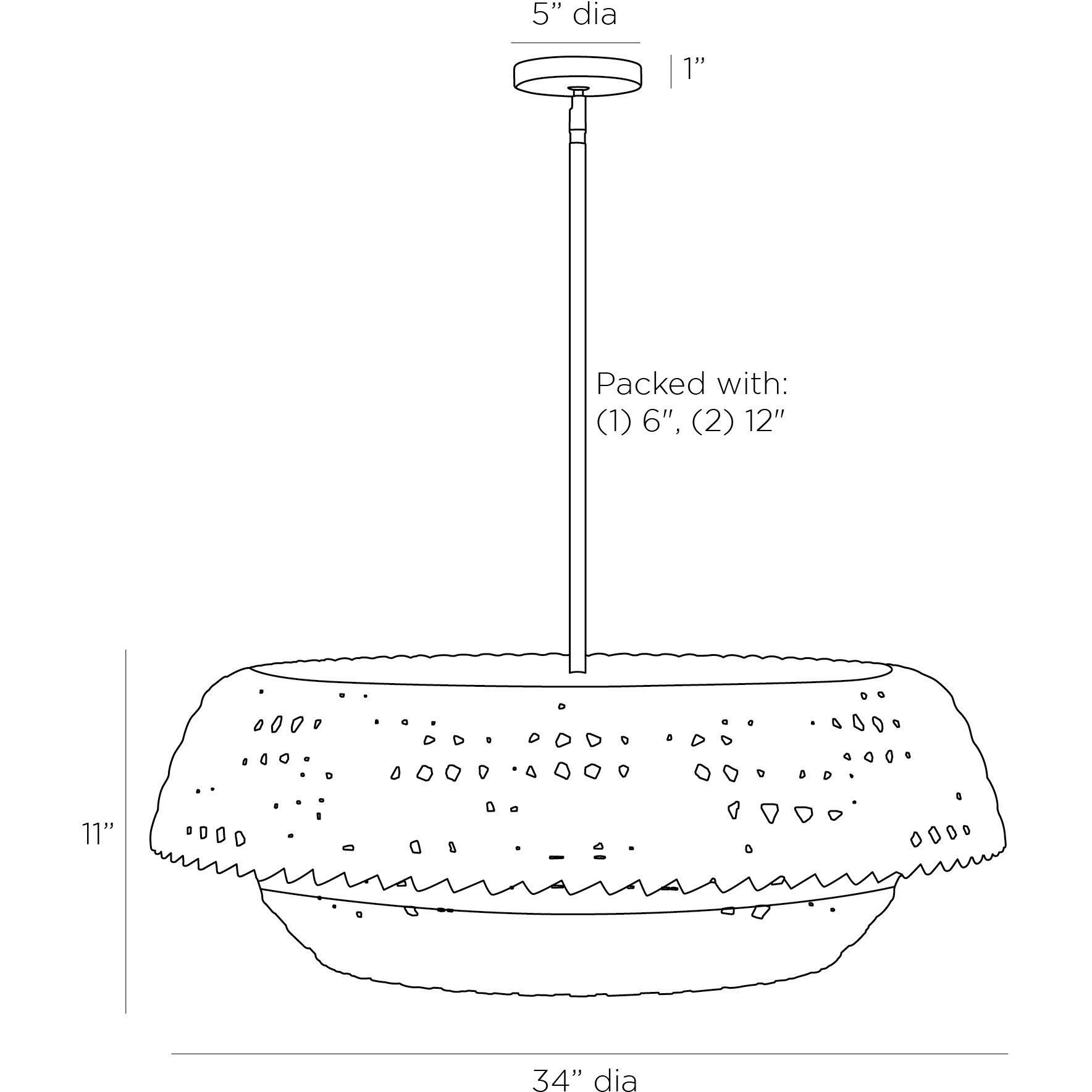 Valdez 3 Light 34 inch Dark Gray Washed Pendant Ceiling Light