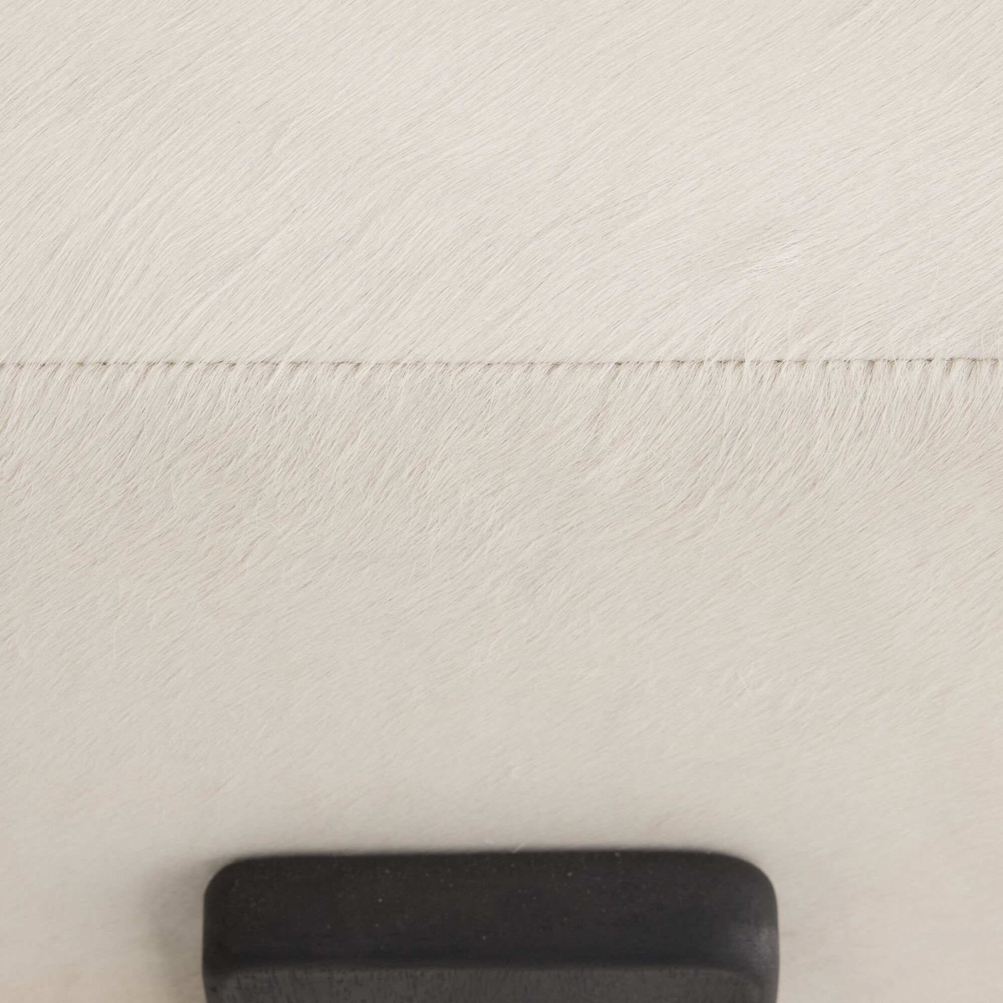 Ivonne 18 inch White and Ebony with Antique Brass Ottoman