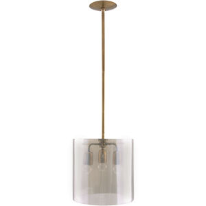 Milford 3 Light 12 inch Smoke Luster and Antique Brass Pendant Ceiling Light