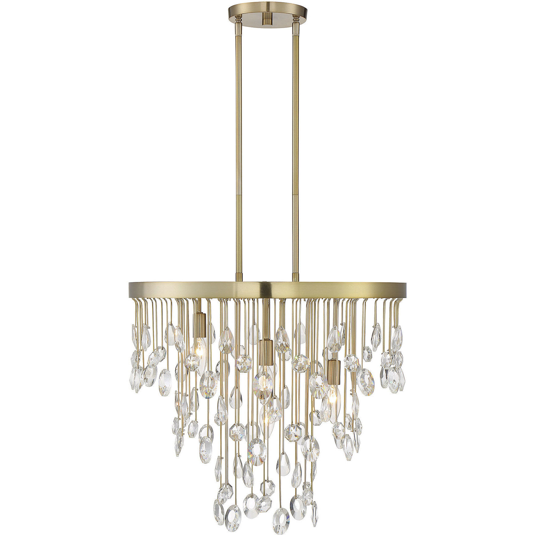 Livorno 4 Light 21 inch Noble Brass Chandelier Ceiling Light