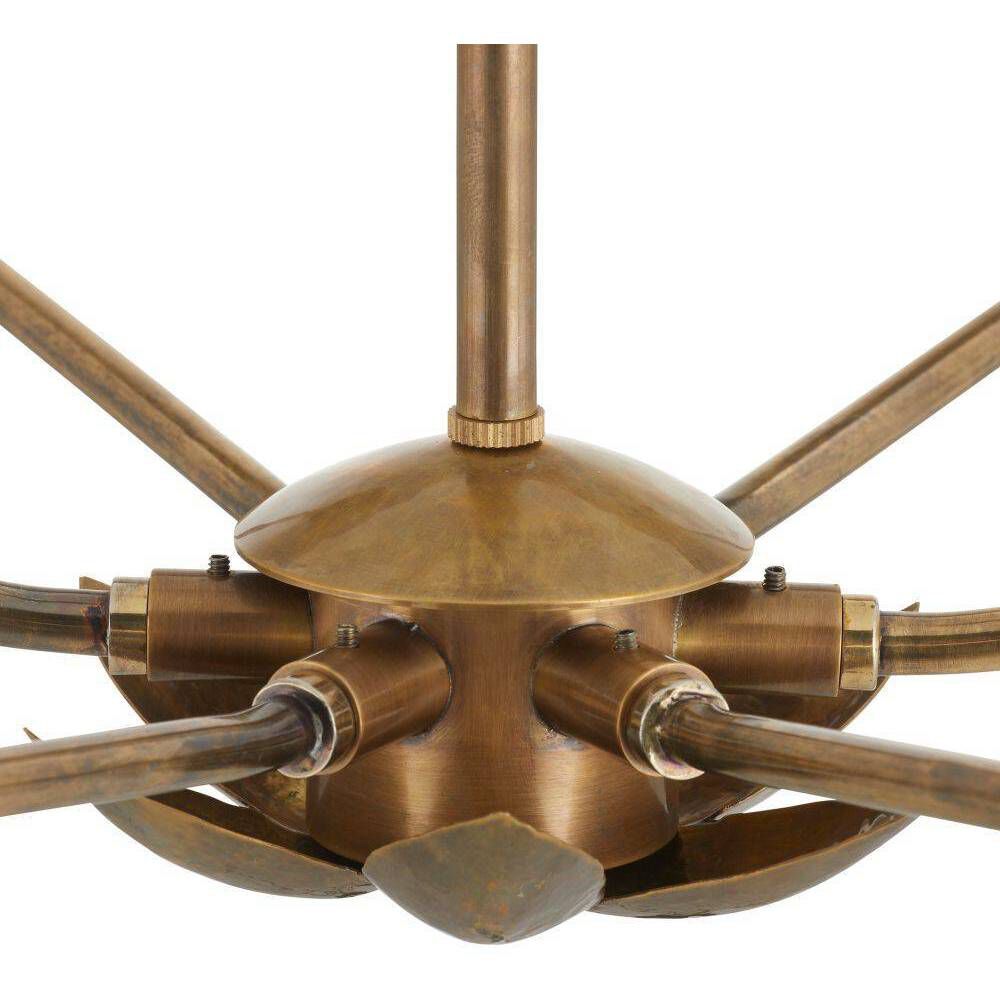 Flores 6 Light 46 inch Vintage Brass Chandelier Ceiling Light