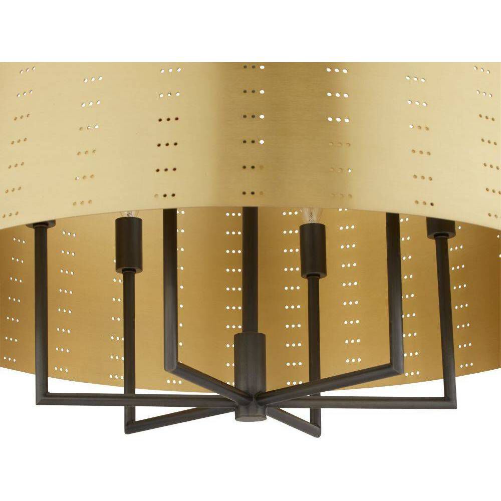 Felipe 6 Light 28 inch Antique Brass and English Bronze Chandelier Ceiling Light