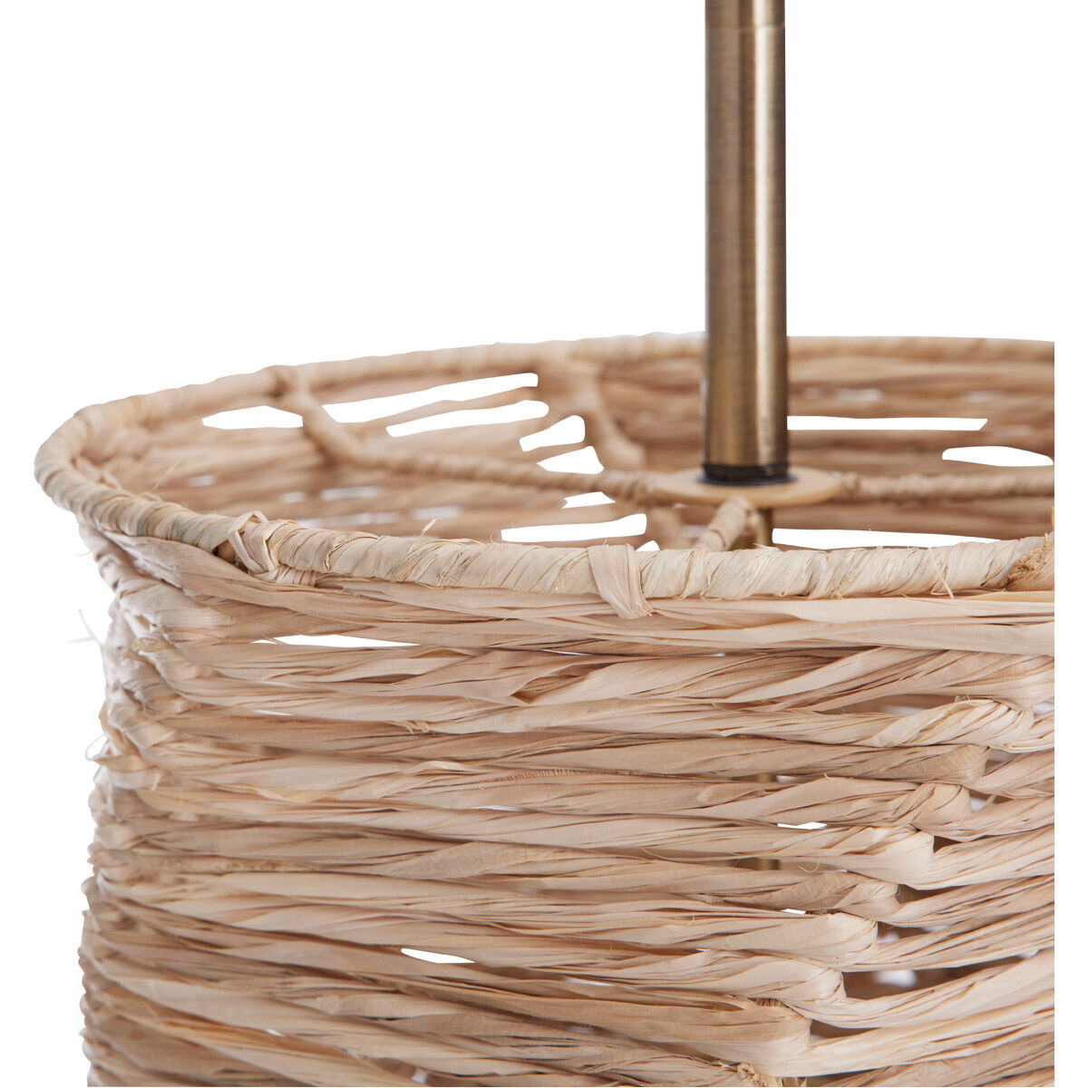 Kish 1 Light 10 inch Natural and Antique Brass Pendant Ceiling Light