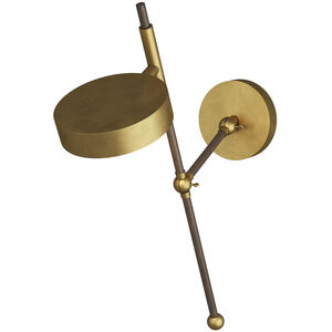 Adesso 15 inch 12.00 watt Antique Brass Swing Arm Sconce Wall Light