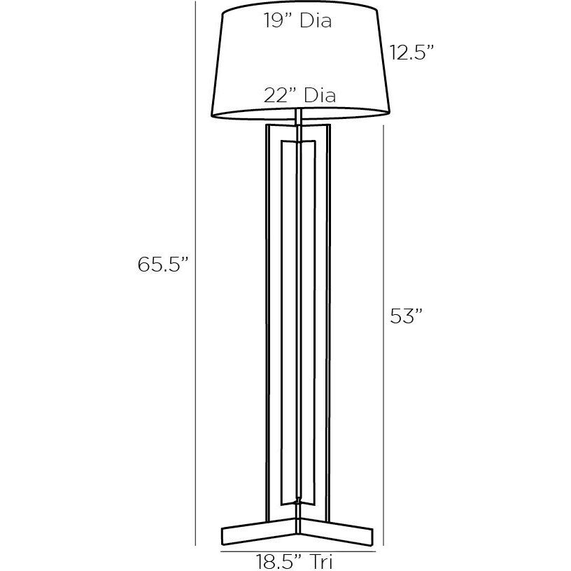 Newman 65.5 inch 150 watt Antique Brass Floor Lamp Portable Light