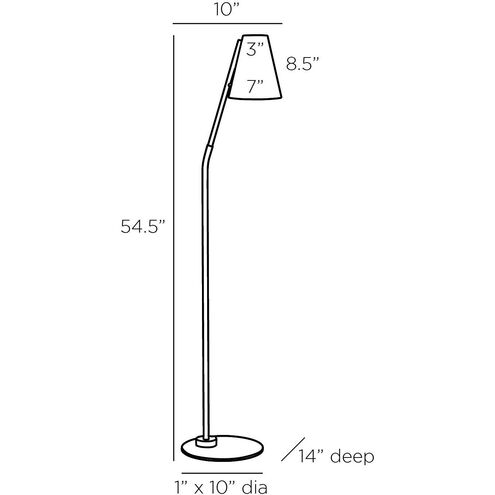 Zealand 54.5 inch 60.00 watt English Bronze Floor Lamp Portable Light