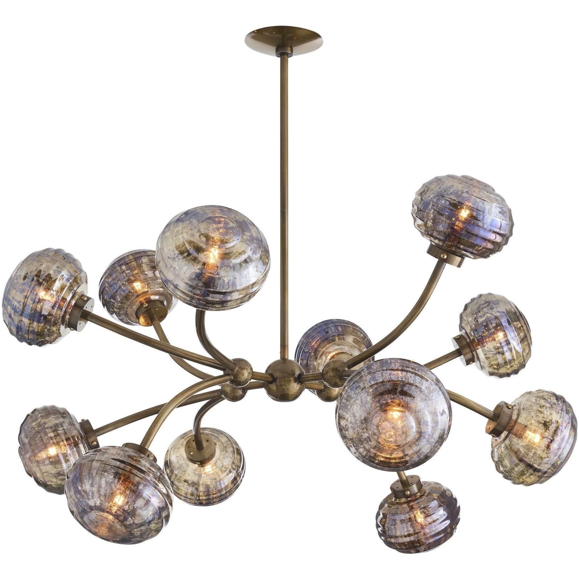 Merrick 12 Light 39 inch Vintage Brass Chandelier Ceiling Light