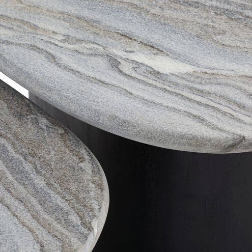 Melt 35 X 17 inch Ebony and Galaxy Marble Coffee Tables, Set of 2