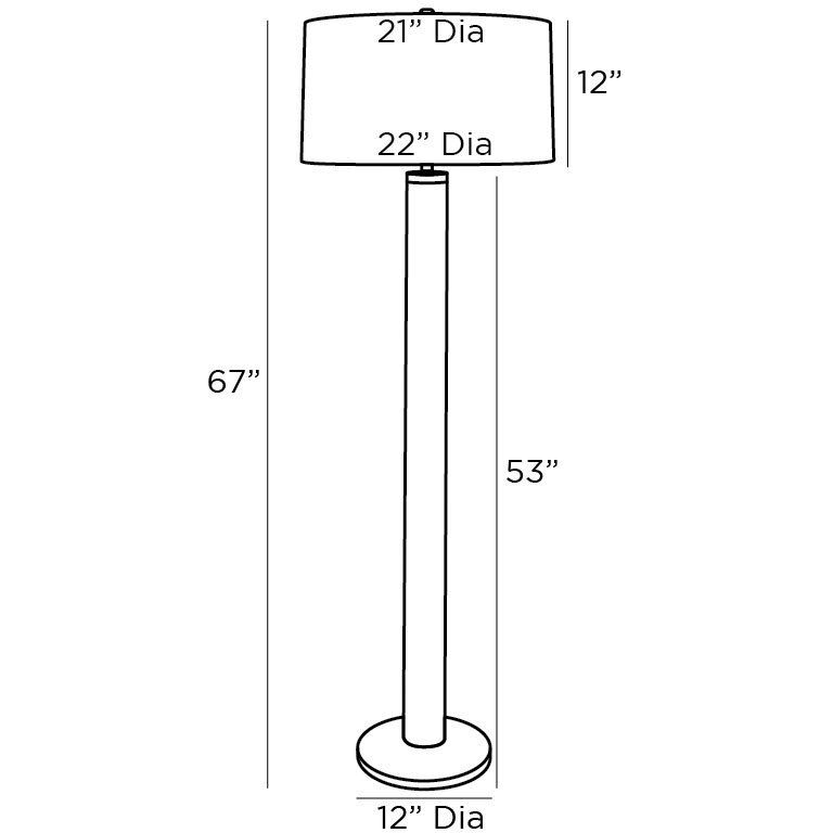 Russel 67 inch 150.00 watt Bone Floor Lamp Portable Light