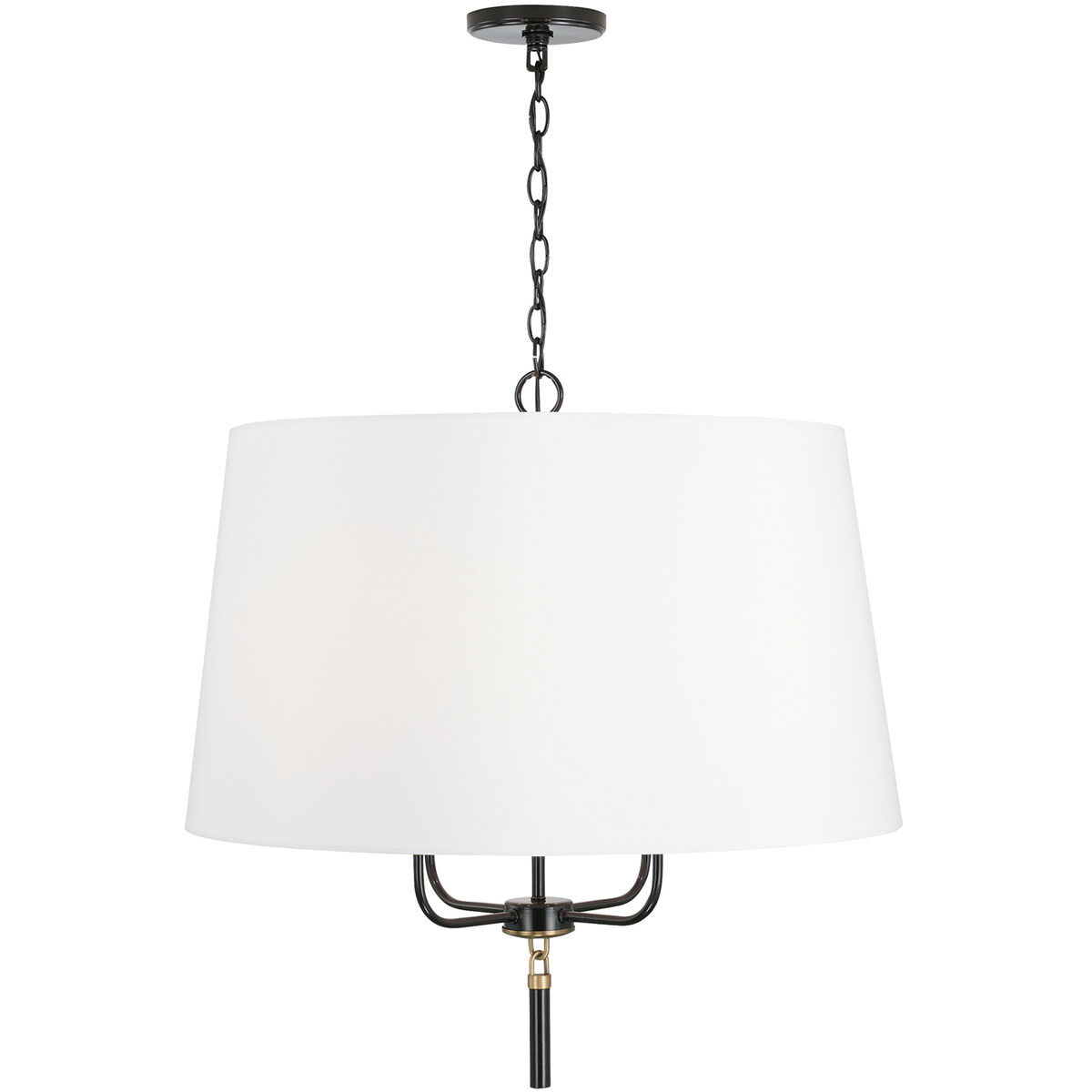 Beckham 4 Light 26 inch Glossy Black and Aged Brass Pendant Ceiling Light