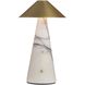 Chanell 12 inch 3 watt Calacatta Viola and Antique Brass Rechargeable Accent Lamp Portable Light