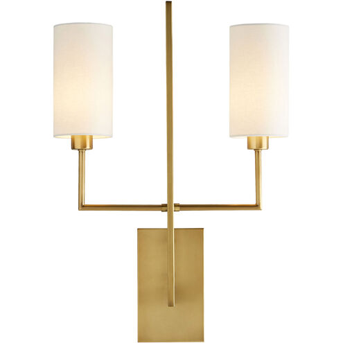 Blade 2 Light 18 inch Antique Brass Sconce Wall Light, Ray Booth, Essential Lighting