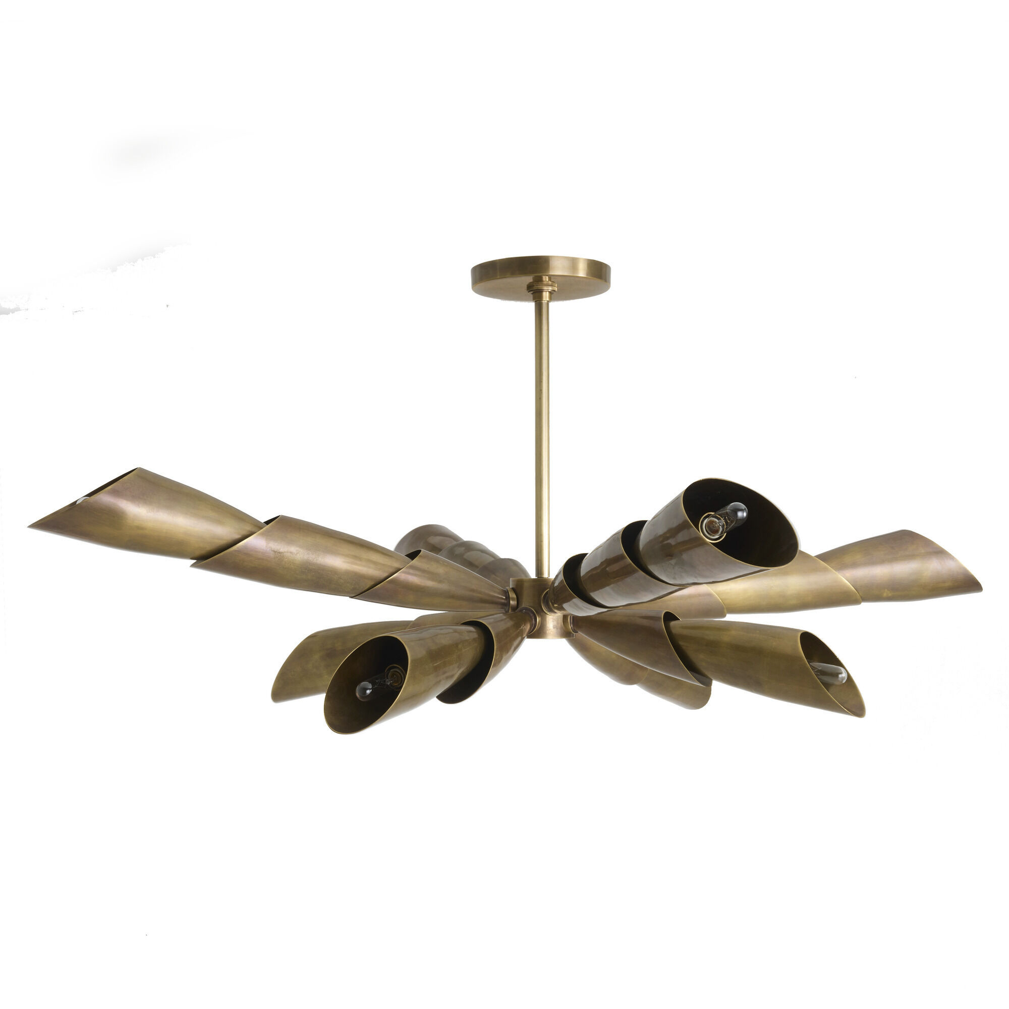 Morgan 8 Light 43.5 inch Vintage Brass Semi Flush Mount Ceiling Light