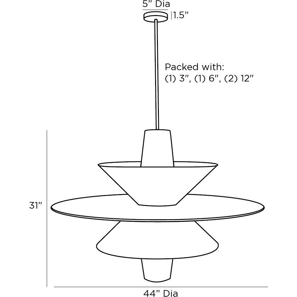 Shay 1 Light 44 inch Natural Chandelier Ceiling Light