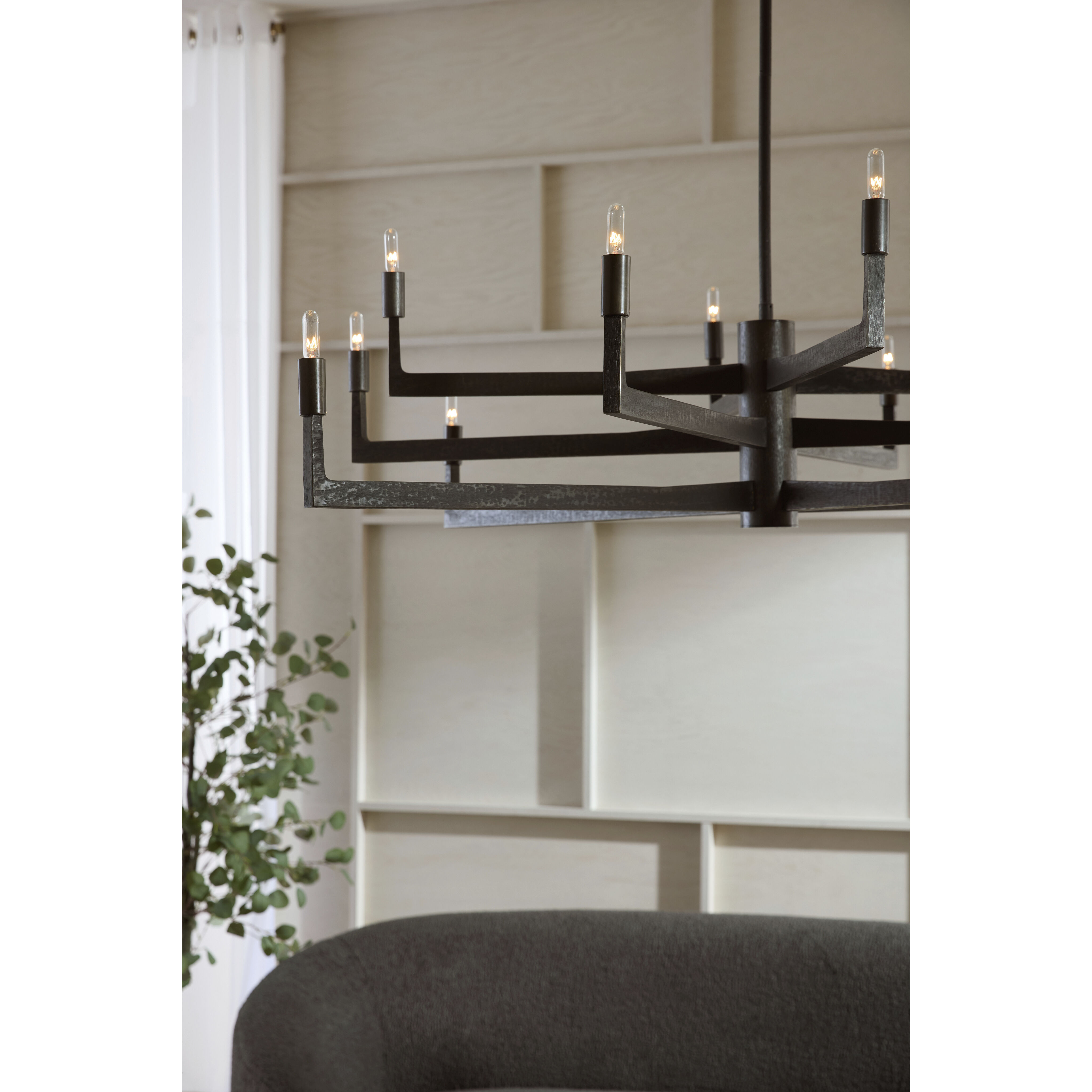 Griff 12 Light 56 inch English Bronze Chandelier Ceiling Light, Large