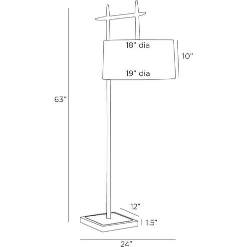 Eileen 60.00 watt Blackened Iron Floor Lamp Portable Light