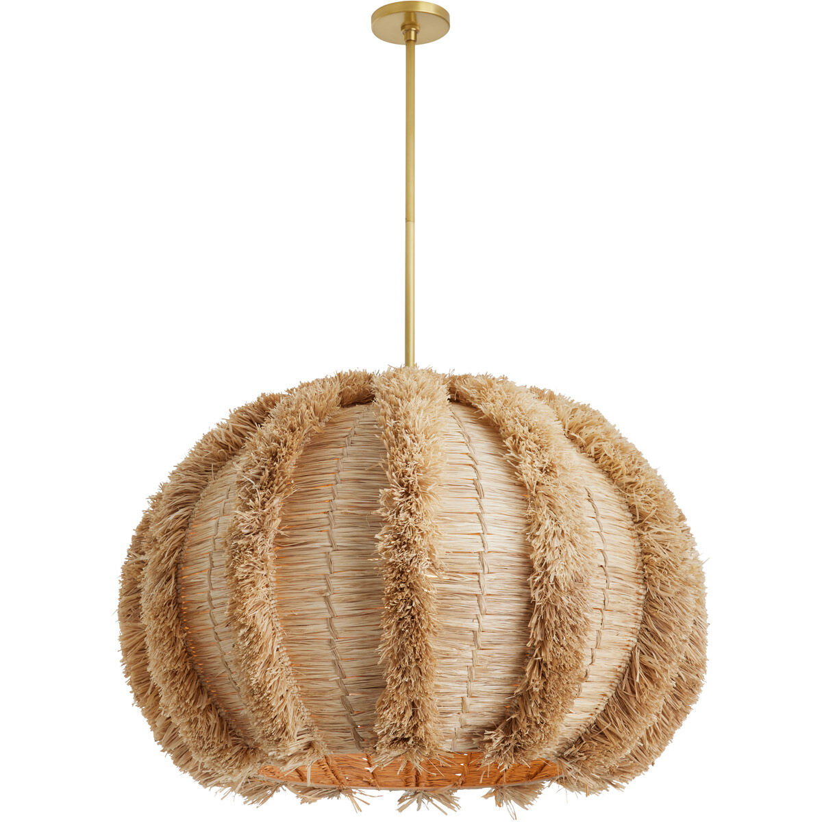 Johanna 1 Light 34 inch Natural and Antique Brass Pendant Ceiling Light