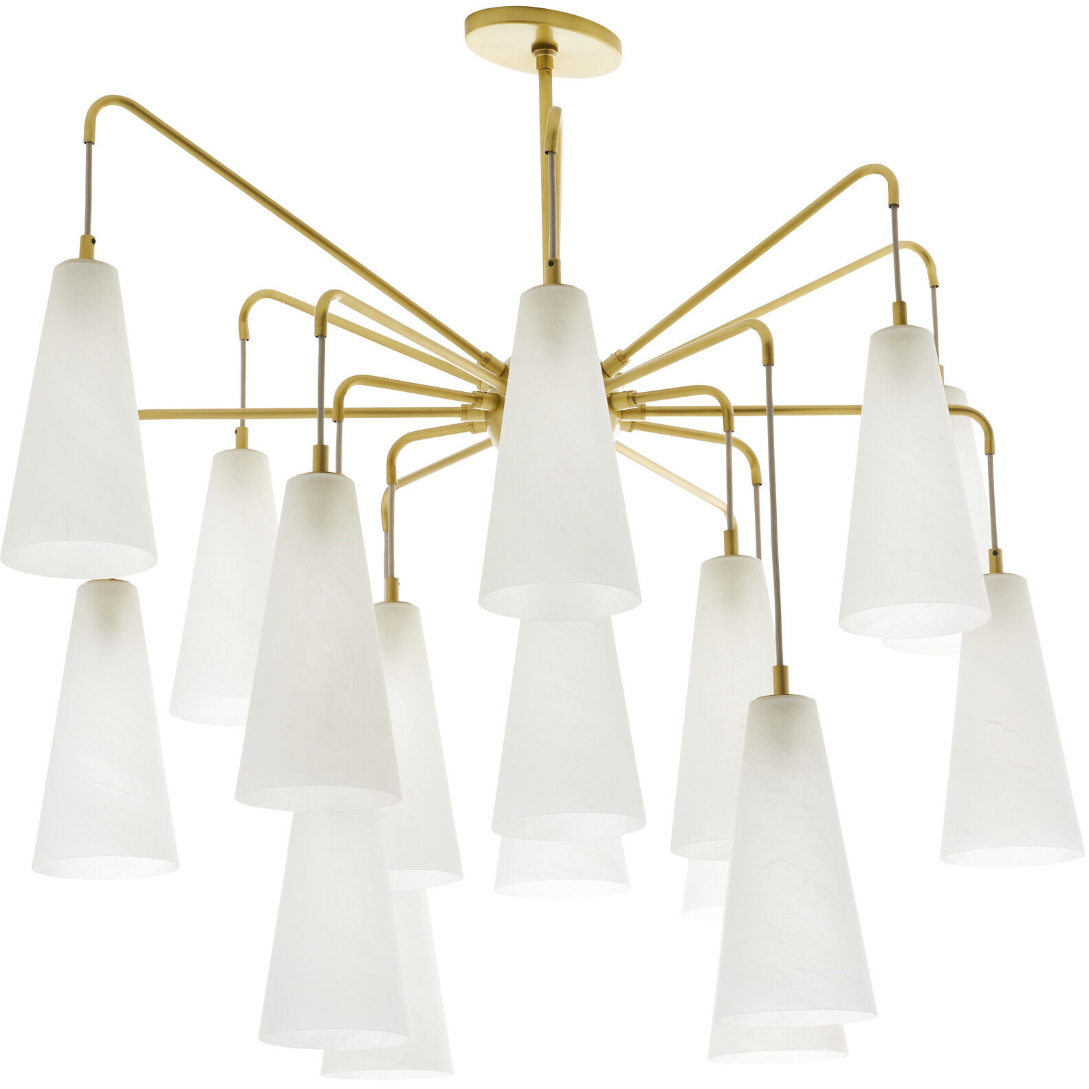 Mika 18 Light 41 inch Opal Swirl and Antique Brass Chandelier Ceiling Light