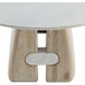 Melt 55 inch White Marble and Cerused Natural Dining Table, Large