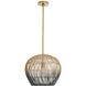 Swami 1 Light 16 inch Natural and Black and Antique Brass Mini Pendant Ceiling Light