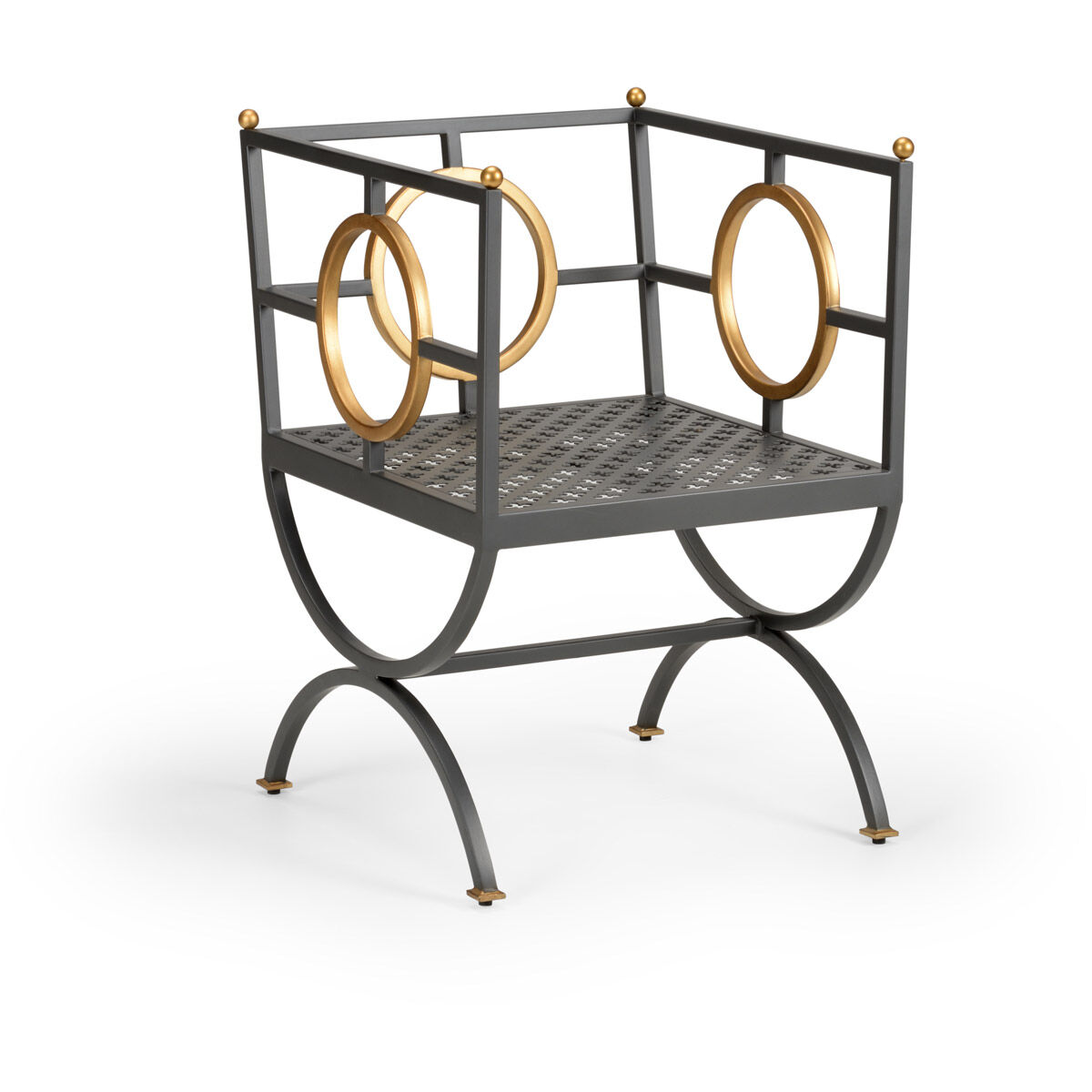 Douglas Freeman Steel/Antique Gold Chair