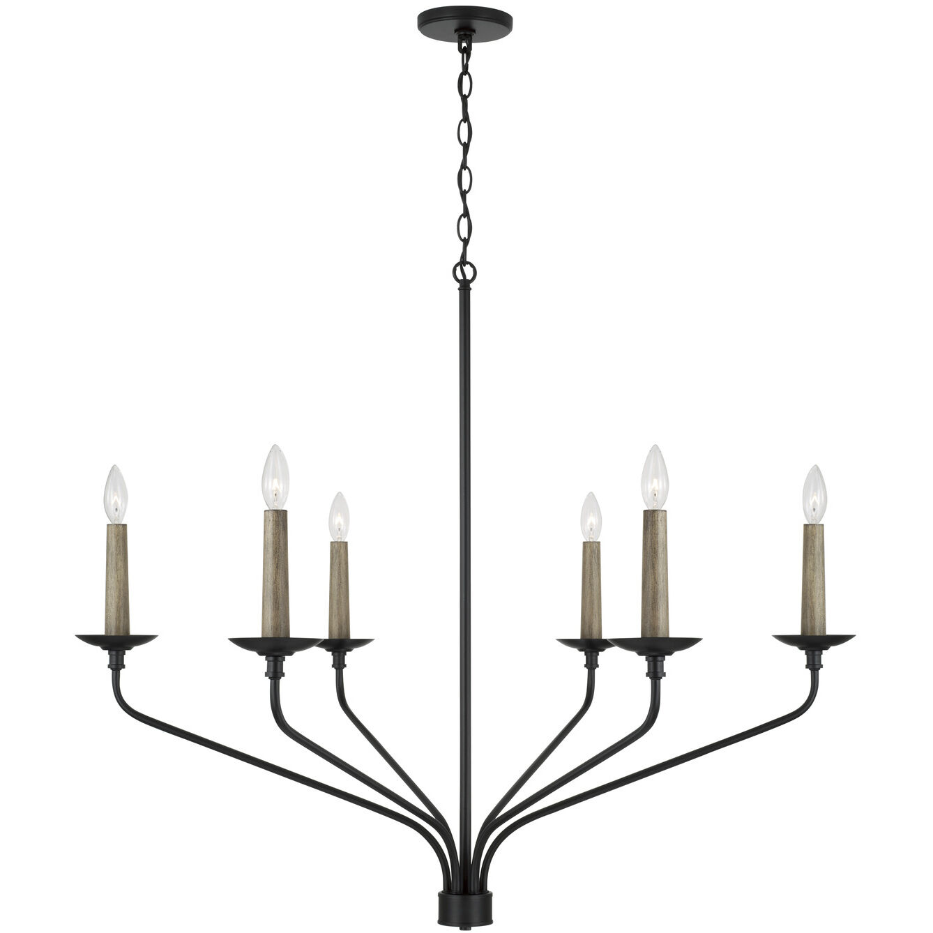 Wilder 6 Light 41 inch Matte Black Chandelier Ceiling Light