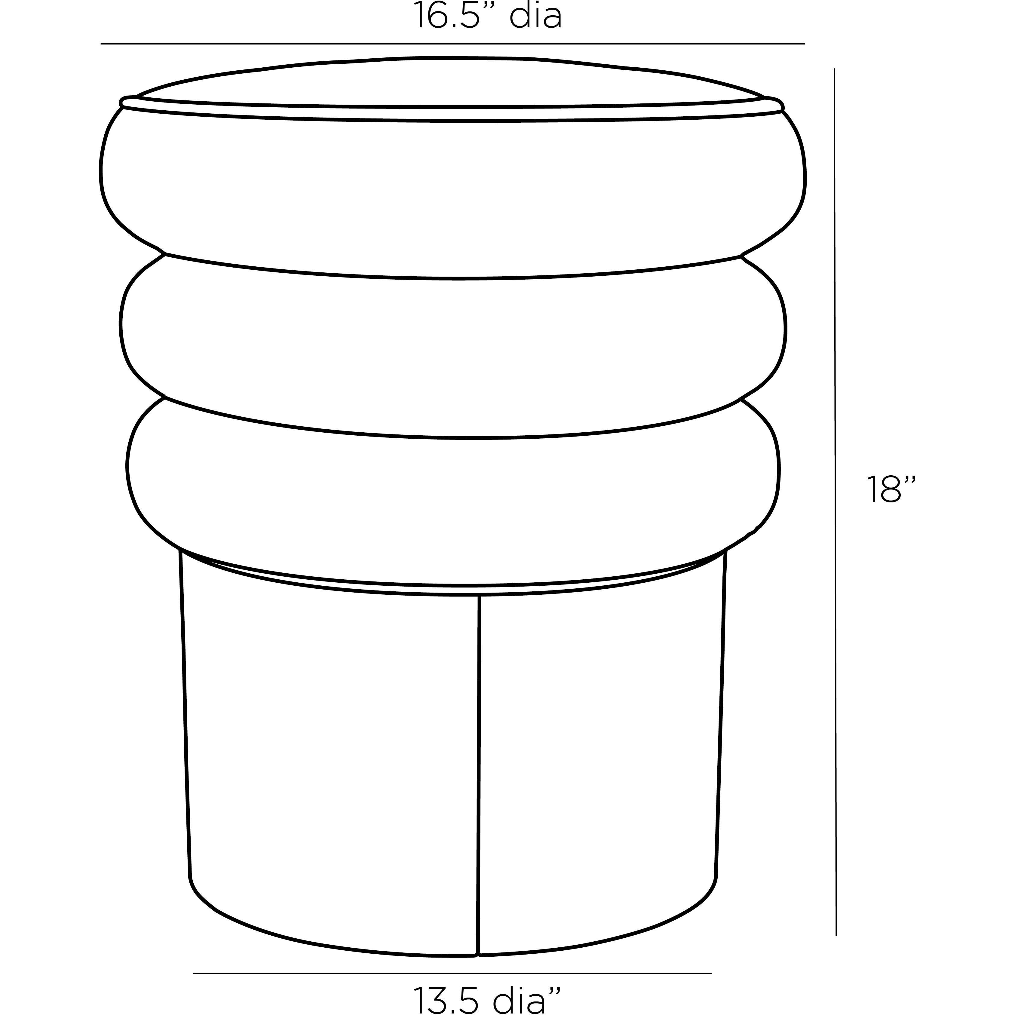 Rollo 18 inch Black Ottomon