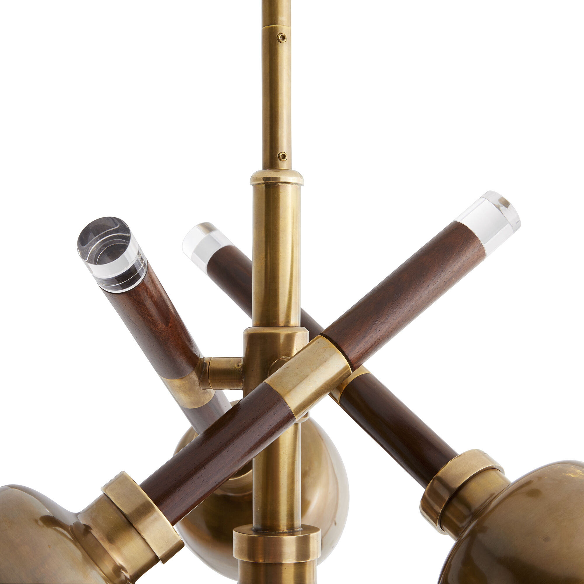 Pavo 4 Light 15 inch Dark Walnut and Vintage Brass Pendant Ceiling Light, Large