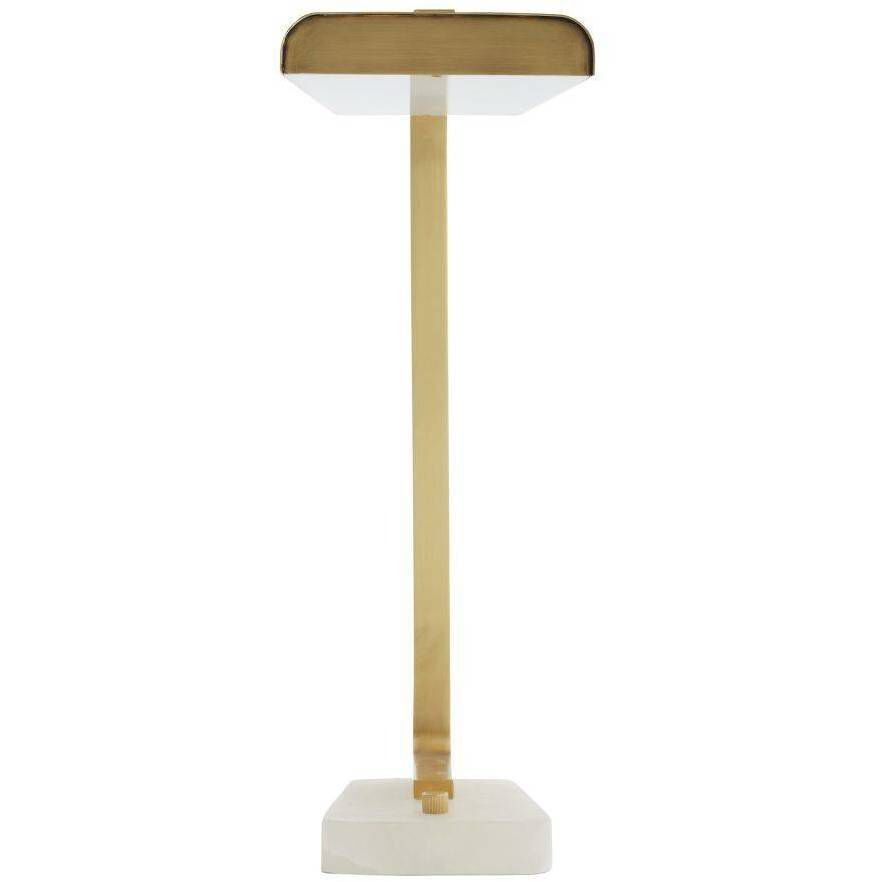 Genevieve 20.5 inch 10.00 watt Antique Brass and White Desk Lamp Portable Light