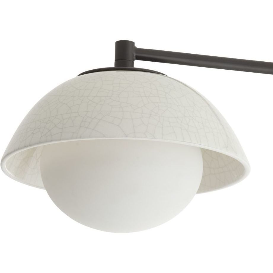 Glaze 4 Light 45 inch Blackened Steel, Ivory Stained Crackle Multipoint Flush Mount Ceiling Light