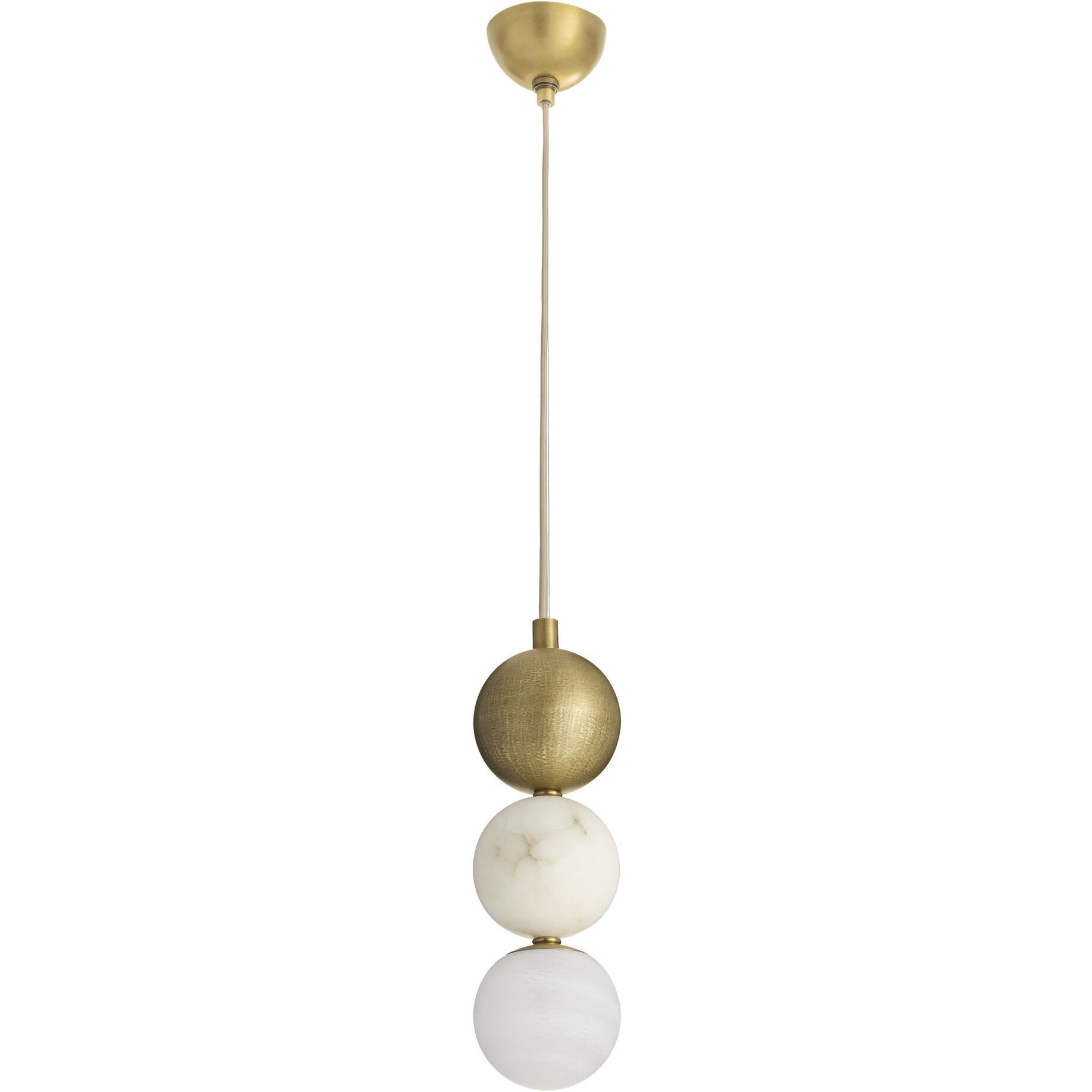 Melody 1 Light 5.5 inch White with Antique Brass Pendant Ceiling Light